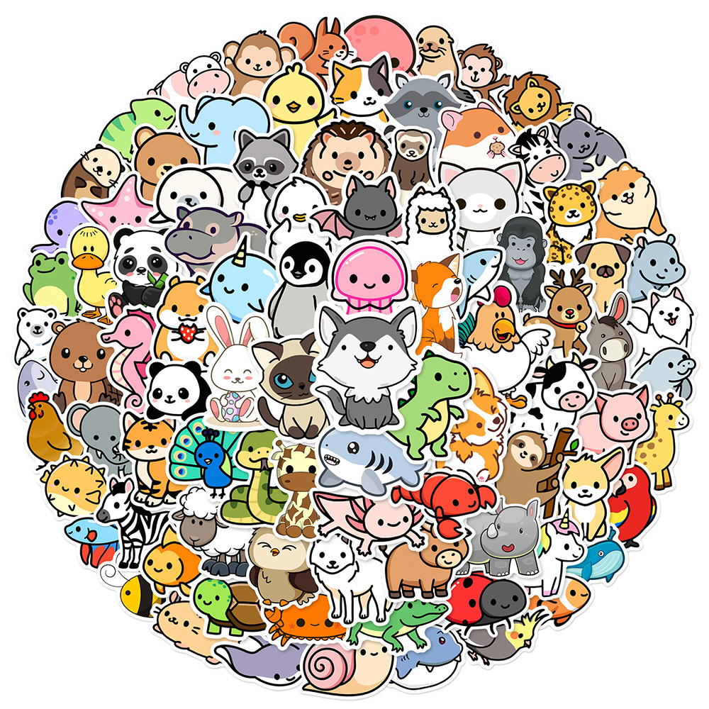 10/30/50/100 個かわいい漫画の動物落書きステッカー子供のための防水 DIY 電話ラップトップスーツケースかわいいステッカーおもちゃギフト