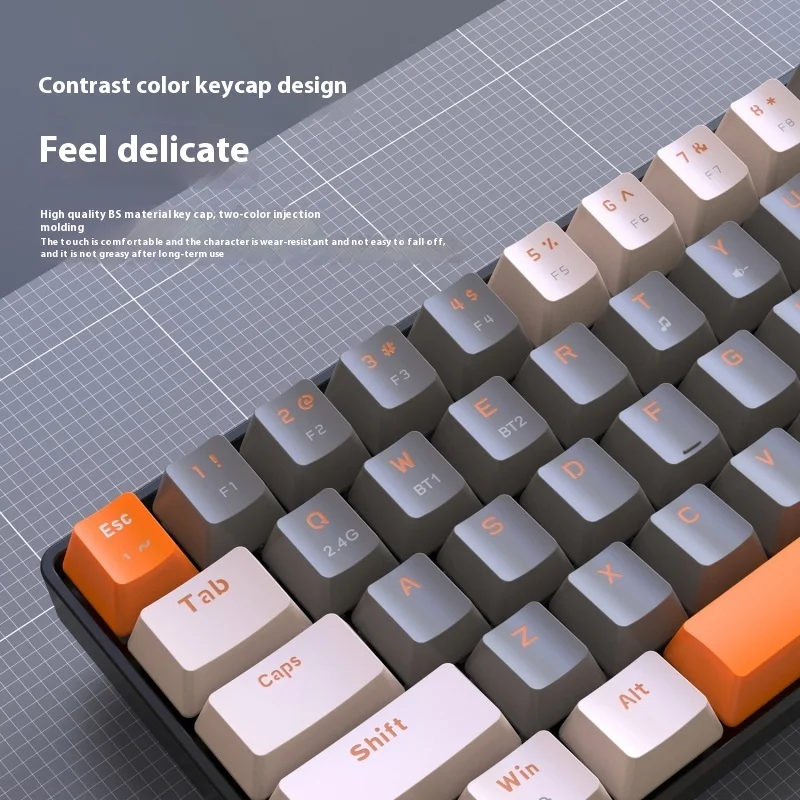 Ziyoulang K68 68 teclas Bluetooth sem fio teclado mecânico de modo duplo personalizado combinação de cores teclado para jogos de troca quente