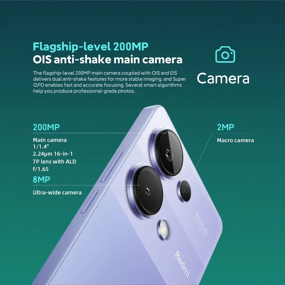 Versión Global Xiaomi Redmi Note 13 Pro 4G MediaTek Helio G99-Ultra 200MP OIS cámara 67W Turbo carga 6,67 "pantalla AMOLED NFC