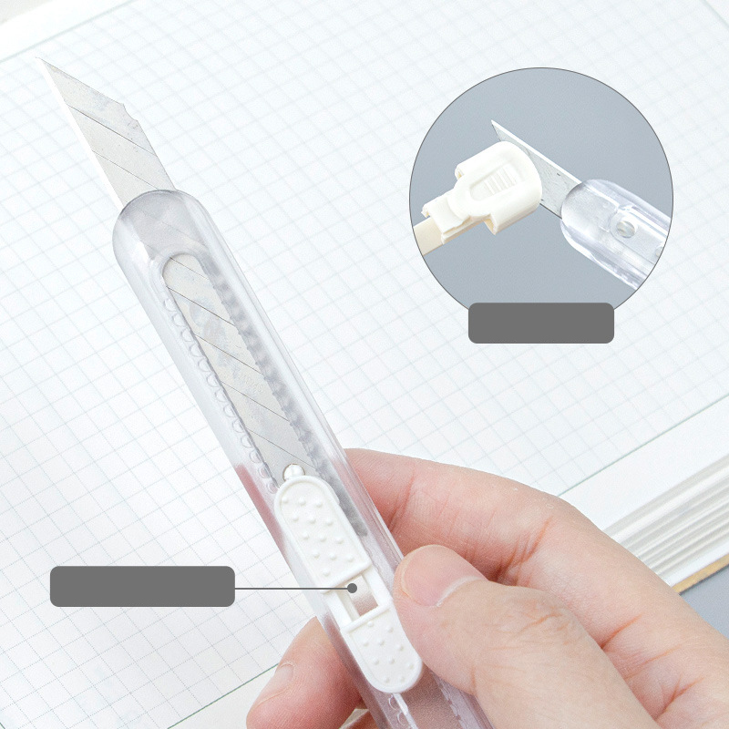 1pcs Transparent Utility Knife Portable Sharp Box Cutter Envelope Opener for Office Paper Cutting Art Knife School Stationery