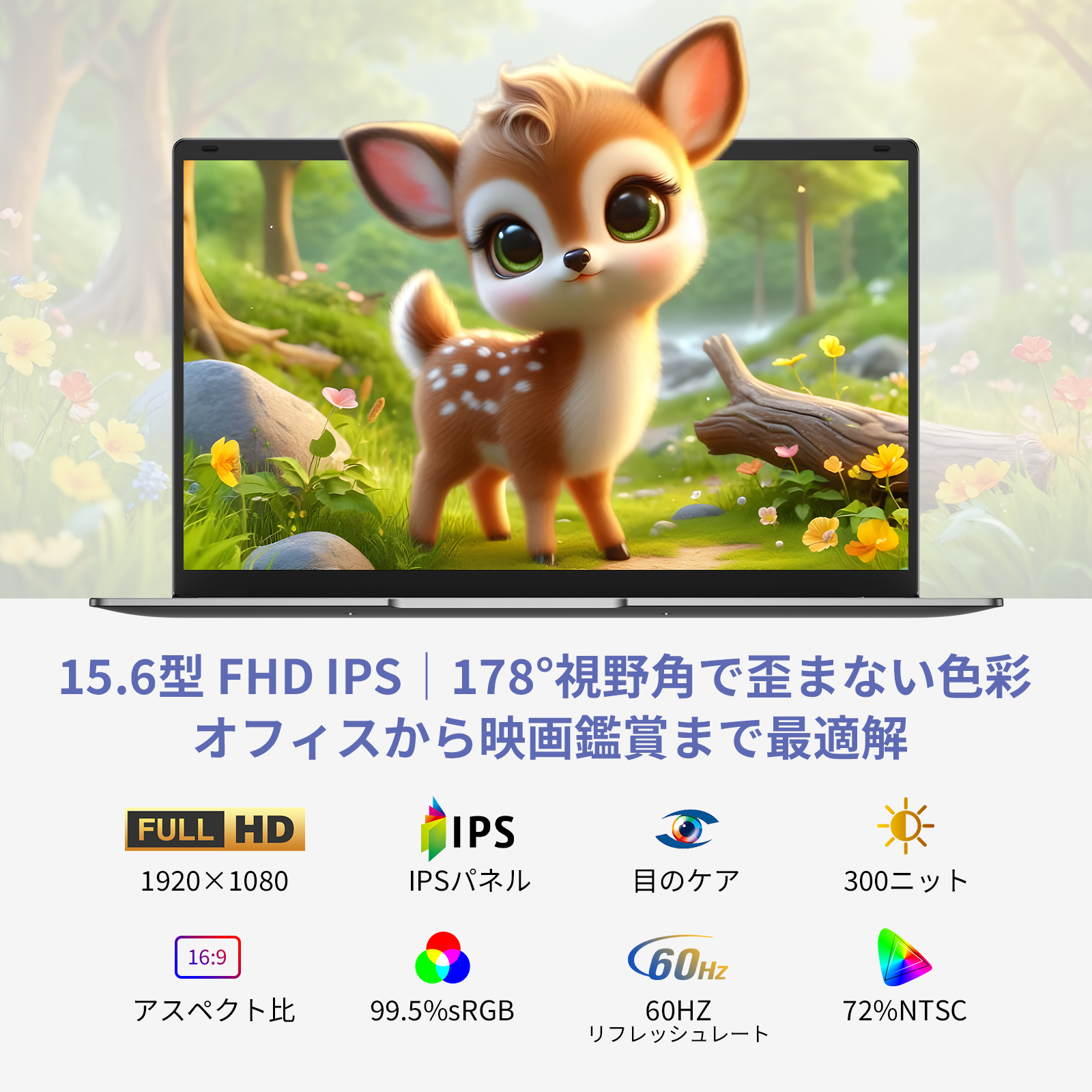 15.6インチ 薄型＆ポータブルノートパソコン Intel Celeron N4000 12GB RAM 256GB SSD FHD 1920x1080 16:9ディスプレイ 仕事や学習に