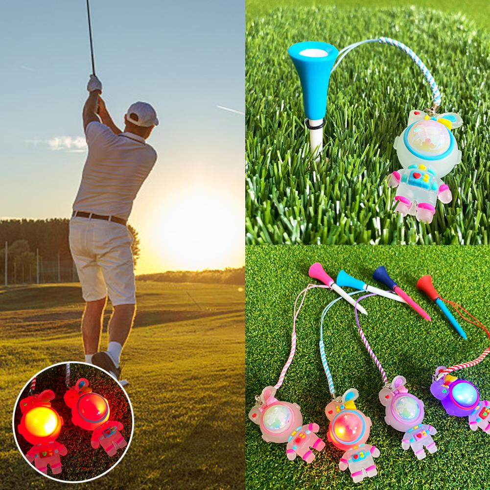 Camisetas de goma de Golf con luz intermitente, soporte bonito de dibujos animados para prevenir la pérdida de pelota, cuerda de Golf al aire libre, accesorio de Golf trenzado, 1 ud.
