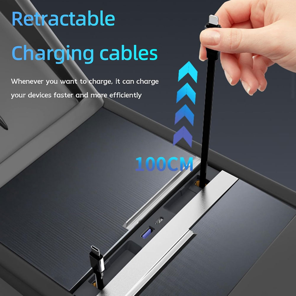 USB Hub Voor Tesla Model Y 2025 Juniper Model 3 Highland Middenconsole Snelle Oplader Interieur Accessoires MultiPort Docking