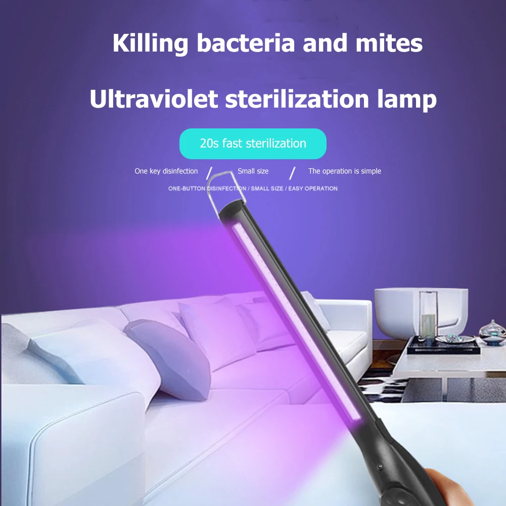 Esterilizador UV portátil para el hogar y la Oficina, lámpara germicida de mano con 30 cuentas LED, luz ultravioleta desinfectante