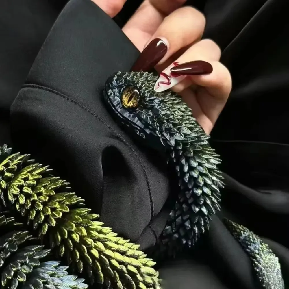 New Year Gifts Crafts 3D Printed Snake Movable Joint Simulation Snake Figurine Creative Home Office Desktop Ornament Crafts 2025