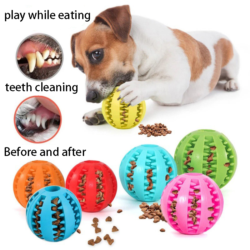 Hund Undichte Lebensmittel Ball Zahn Reinigung Welpen Kauen Spielzeug Natürliche Gummi Elastizität Ball Entlasten Langeweile Hund Spielzeug 5CM/7CM