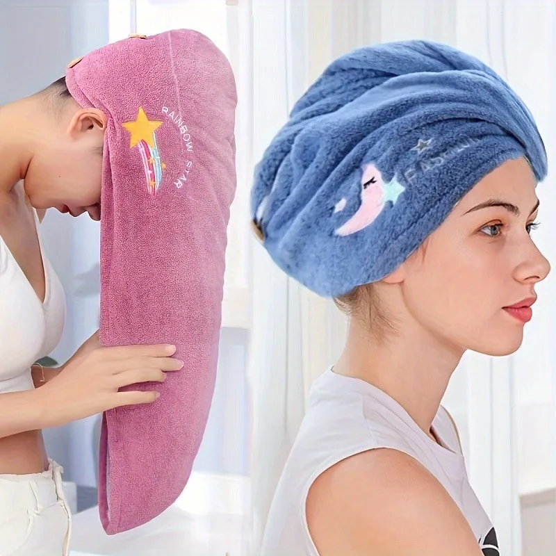 1Pc Droge Hari Cap, Coral Fleece, Polyesler Haardrogen Snelle Handdoek Microfiber Douche Enkele Bandana Cap Dames