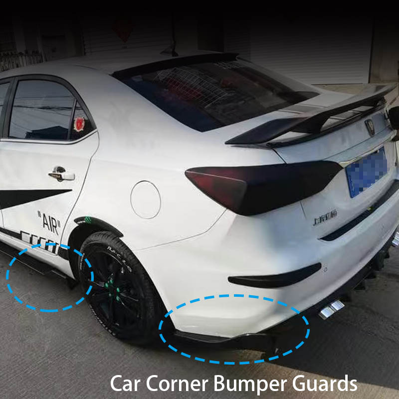 35 センチメートル 48 センチメートルユニバーサルフィット車のスポイラーラテラルバンパーリアサイドスカートリップロッカーウィングカーボンファイバー光沢のある黒保護トリム