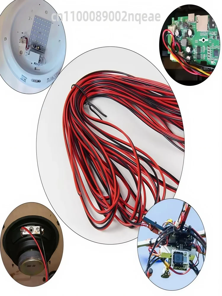 2pin สีแดงสีดําสายไฟ 18 20 22 24 26 LED Strip สาย 2 Core ทองแดงสายไฟขยายสําหรับแสงเสียง