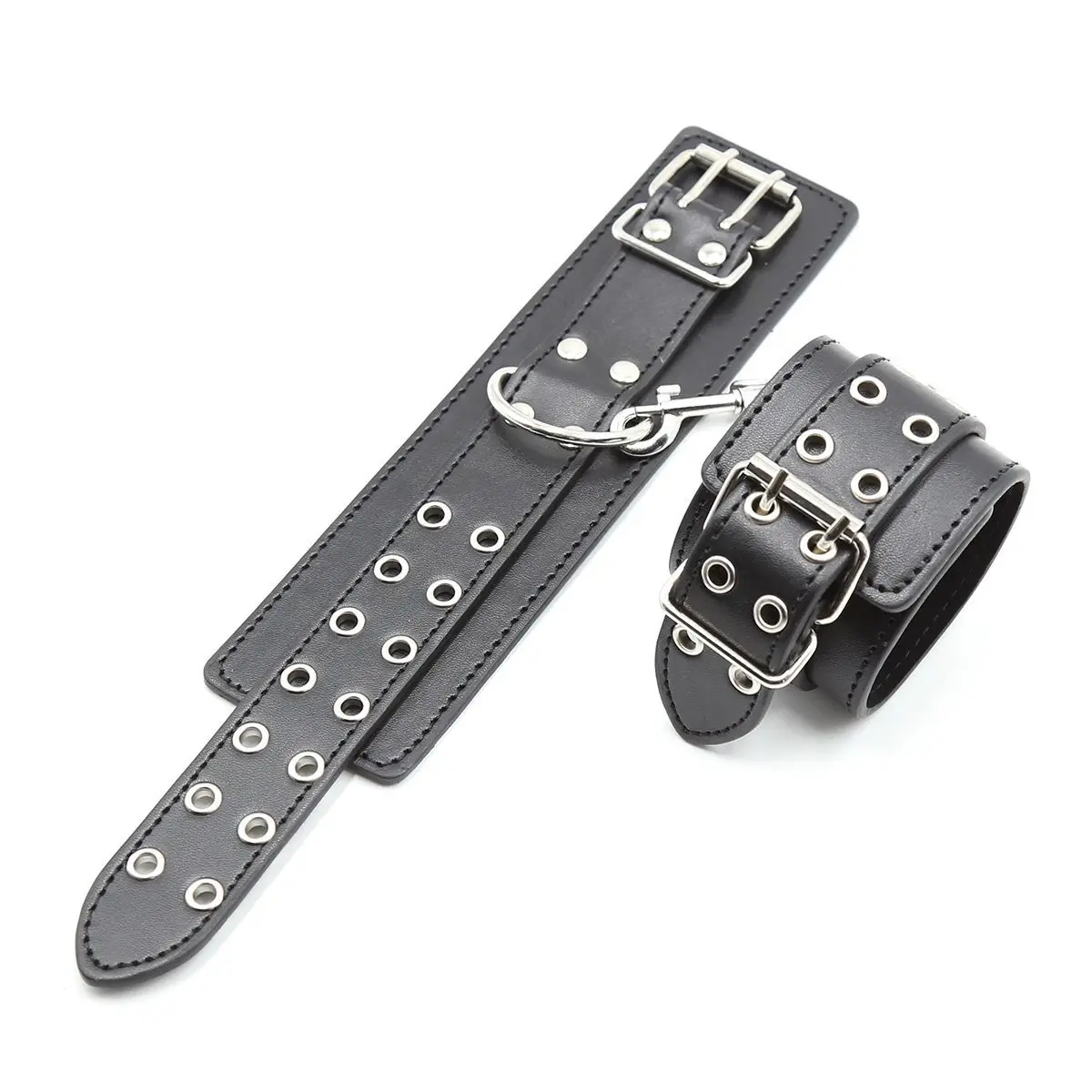 Pu หนัง Handcuffs และ Footcuffs แฟชั่นเกม Party Binding เหมาะสําหรับคอสเพลย์เครื่องแต่งกายอุปกรณ์เสริม Stage Performance Props