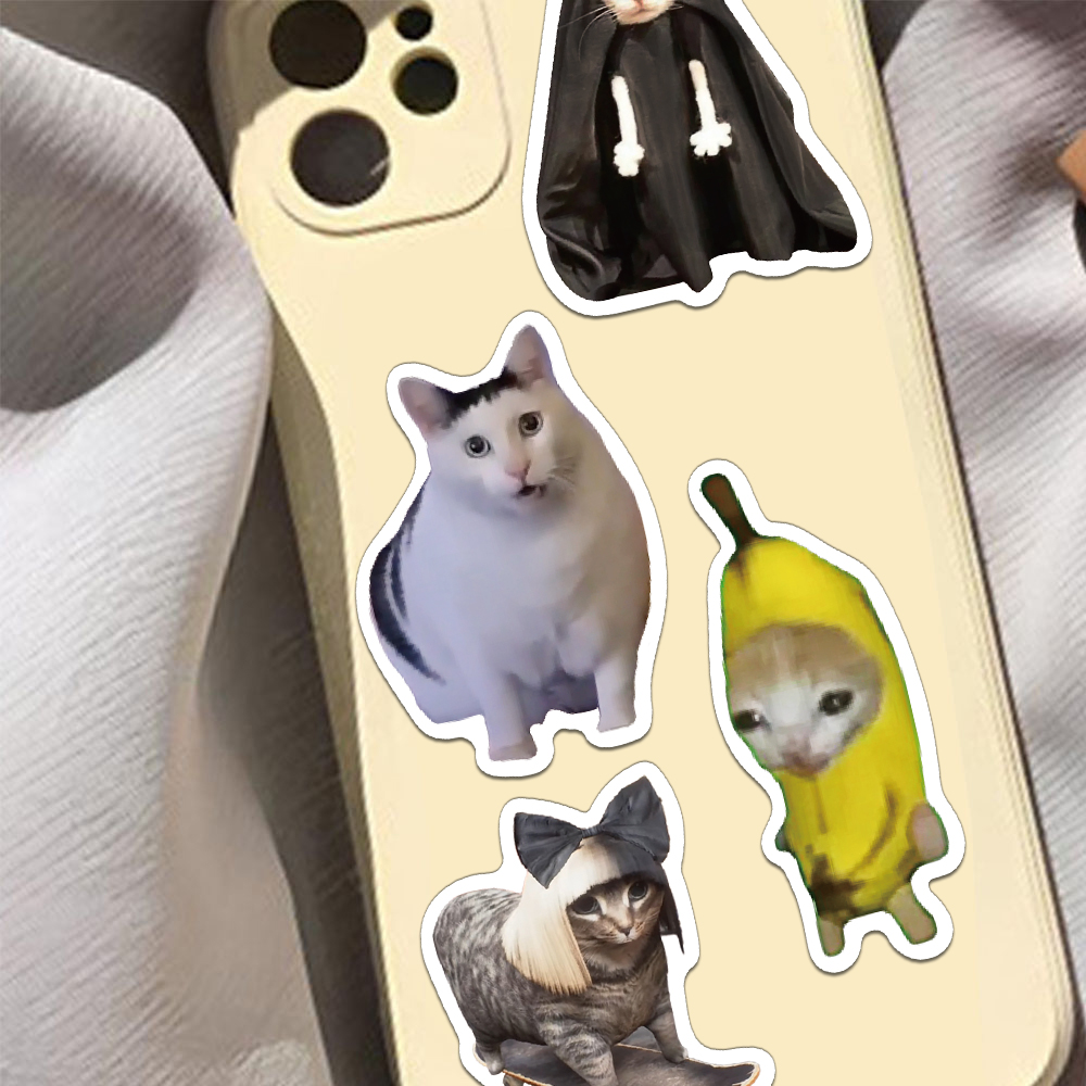 50 STKS Kat Creatieve Grappige Stickers Leuke Cartoon Decoratie Telefoon Gevallen Notebook Water Cups DIY Gepersonaliseerde Stickers