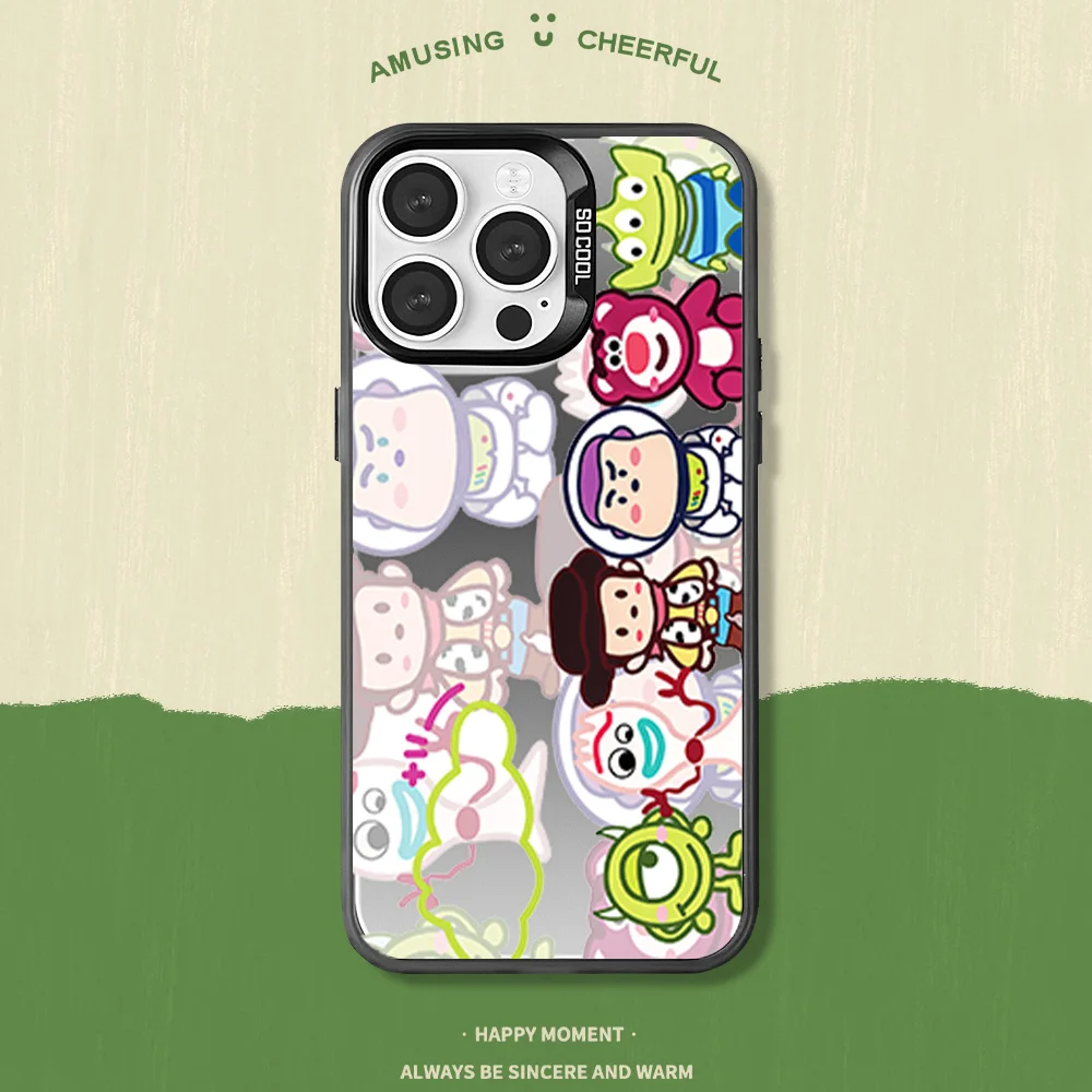 Casing ponsel MINISO, untuk iPhone 12 11 13 14 15 16 Max Pro, casing Laser