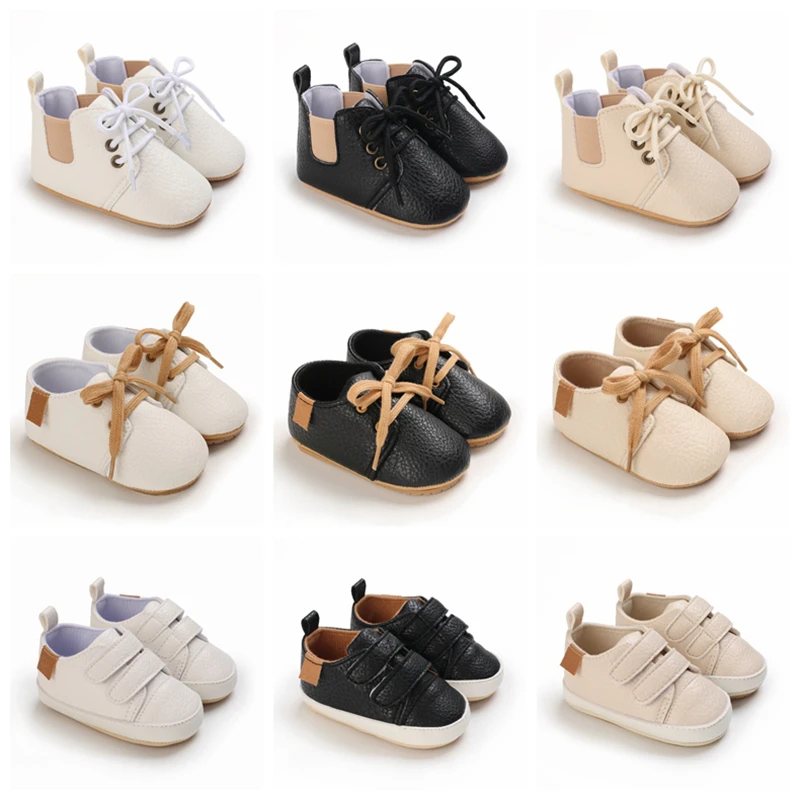 Novos sapatos de bebê retro couro menino menina sapatos multicolorido criança sola de borracha anti-deslizamento primeiros caminhantes infantil recém-nascido mocassins