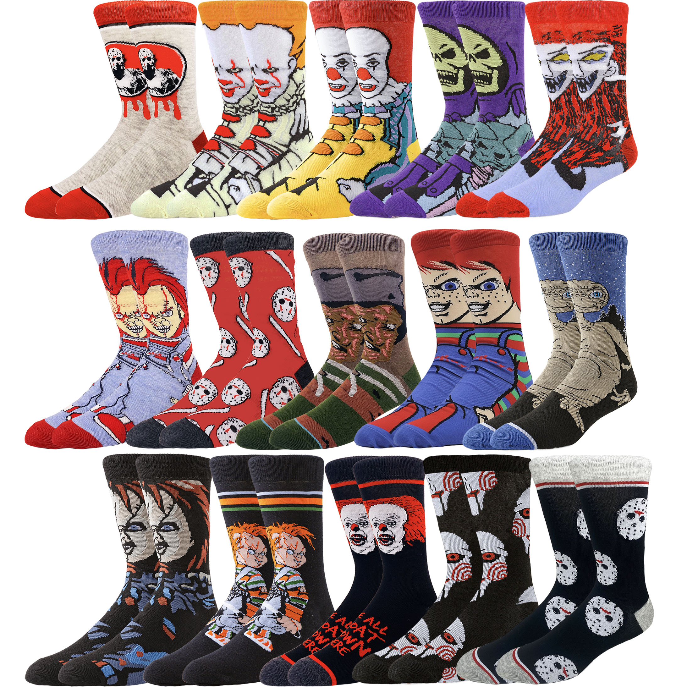 cartoon gamers anime sokken mannen vrouwen crew sokken Kerstmis Halloween nieuwigheid grappig gelukkig gek street style skate sokken