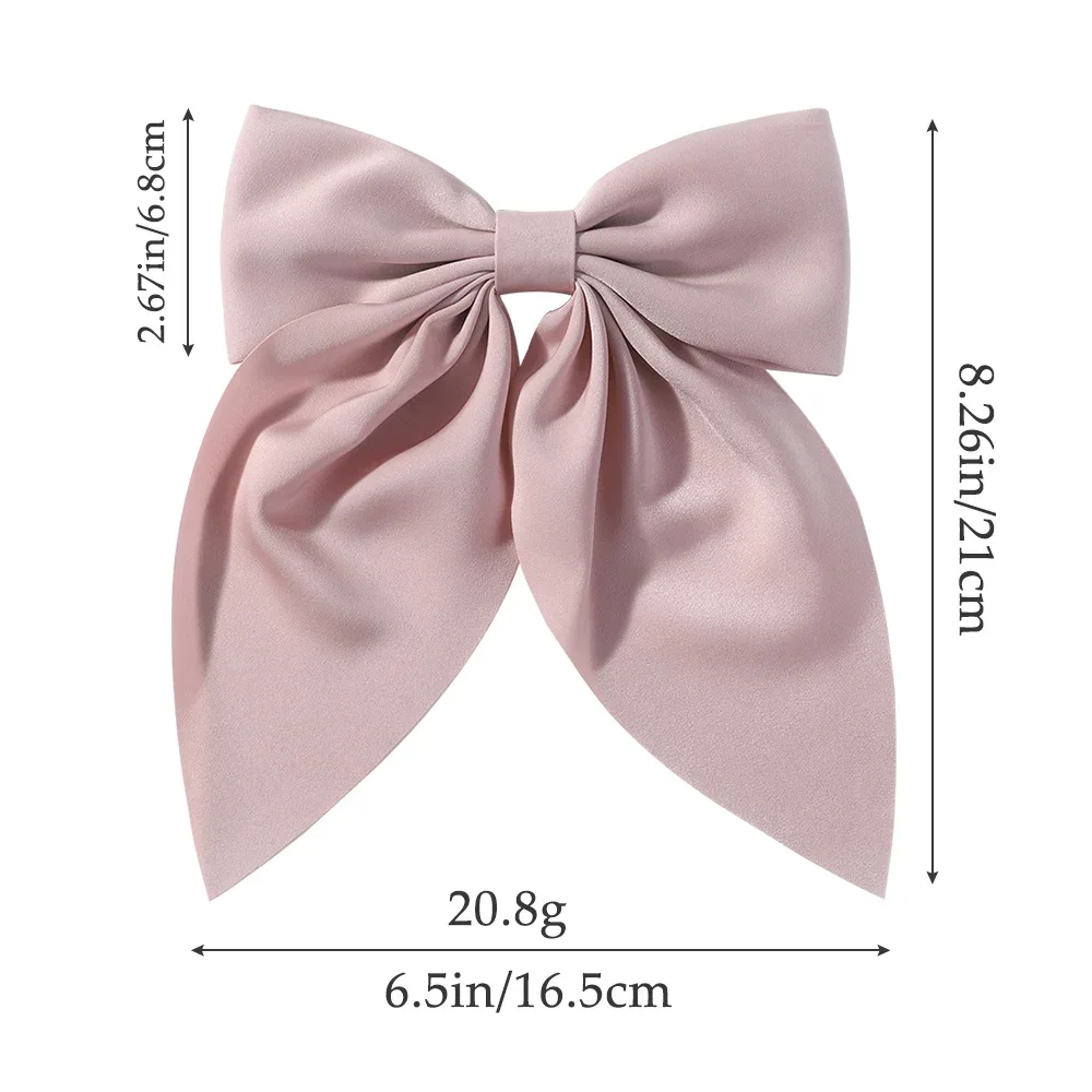 Pinza para el pelo con lazo elegante, pasador para el pelo de satén liso Simple a la moda, diadema Retro con Clips, accesorios para el cabello