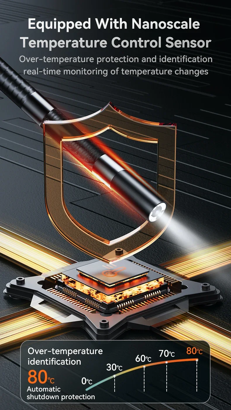 Endoscopio de dirección articulado bidireccional, inspección por boroscopio CMOS, cámara otoscopio, microscopio Digital de 3,9mm/6,2mm para Android ISO