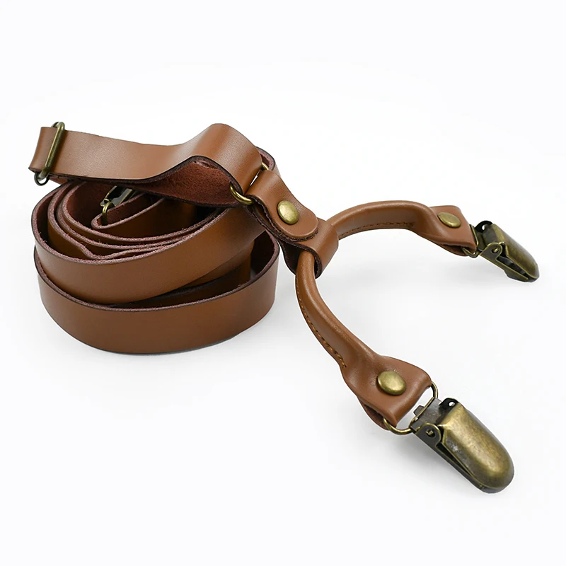 Deepeel Retro หนังผู้ใหญ่ผู้ชาย Suspenders 4 คลิป Y-Type ชายวงเล็บ 1.5 ซม.กว้างสายรัดกางเกงยีนส์เครื่องแต่งกายอุปกรณ์เสริม