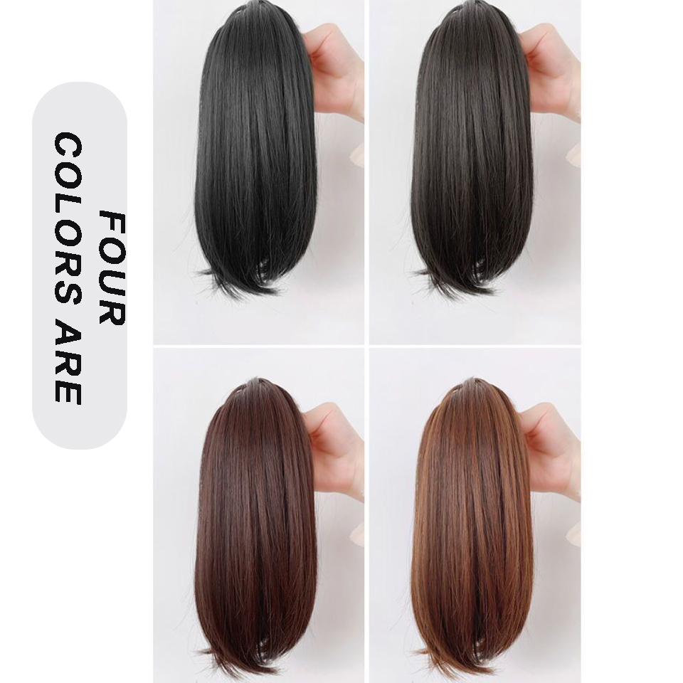 Synthetic Wigs With High Ponytail And Small Grasping Clips Micro-Curly Fluffy Inner Button Wigs Are Fashionable And Natural To W