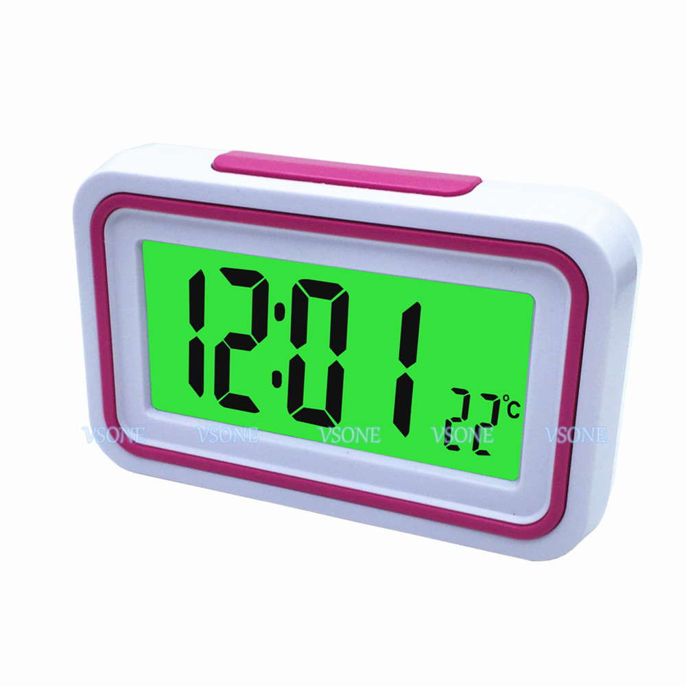 Reloj despertador Digital LCD que habla en portugués con termómetro, retroiluminado, para ciego o baja visión, 4 colores