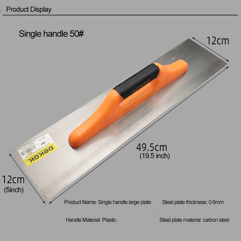 Paleta de enyesado de un solo mango, raspador de masilla de 24,5/29,5/39,5/49,5 cm, paleta de yeso, herramientas de construcción de llenado de alimentación de pintura de yeso
