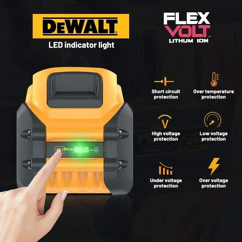 100% Brand New High-power Original DEWALT 5AH 6AH 9AH DCB203 18V 20V 60V Lithium-ion Battery For Dewalt DCB206 DCB205 DCB204