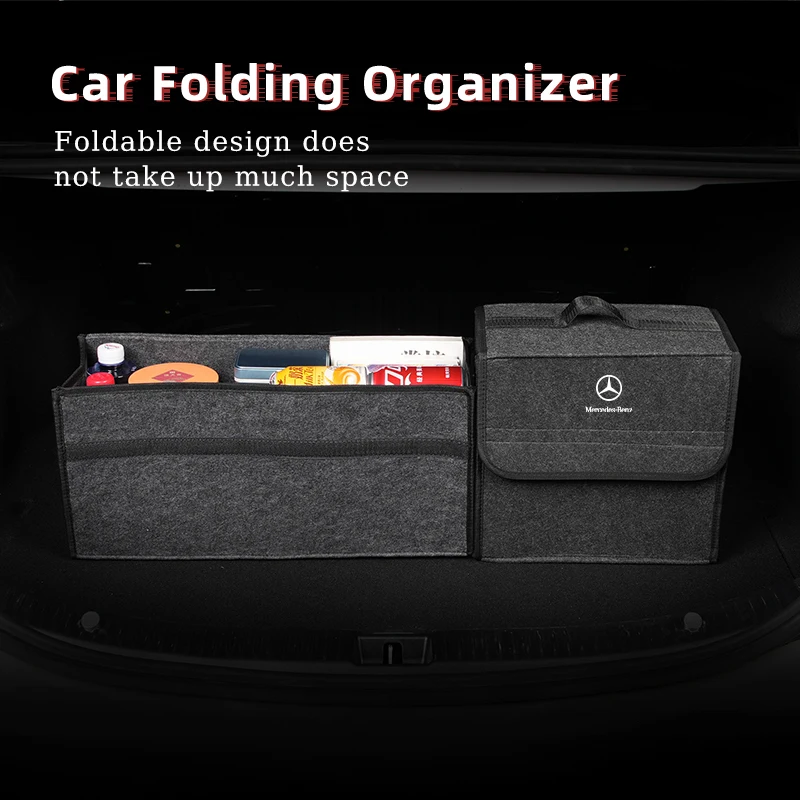 Car Trunk Storage Box Organizer Foldable Stowing Tidying Container Bag For Mercedes Benz A B C E Class W201 W210 W108 W205 W203