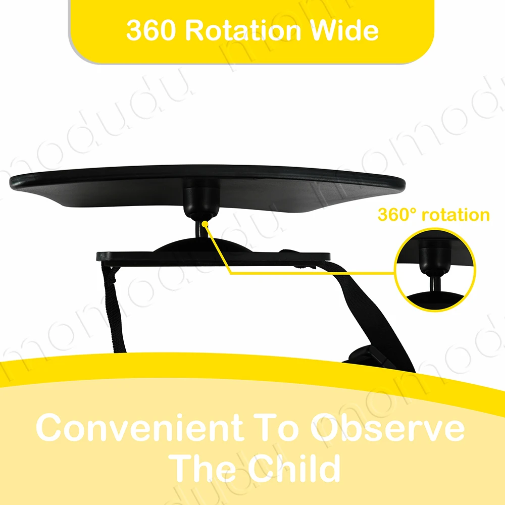Espelho para carro de bebê 360 °   Espelhos giratórios para assento de carro, monitor para carro de bebê com visão ampla e clara, inquebrável, fácil de montar