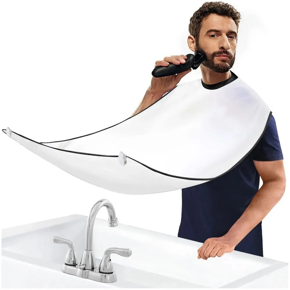 Delantal de afeitar para hombre, cinturón de tela para afeitar, ventosa transparente, cuidado de limpieza, delantal de afeitado para Barba, regalo para hombre