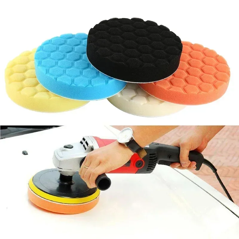 Almohadillas para detalles de automóviles, rueda de pulido para taladro, kit de pulido de 5 pulgadas, almohadilla de pulido autoadhesiva, discos aplicadores de cera para automóviles