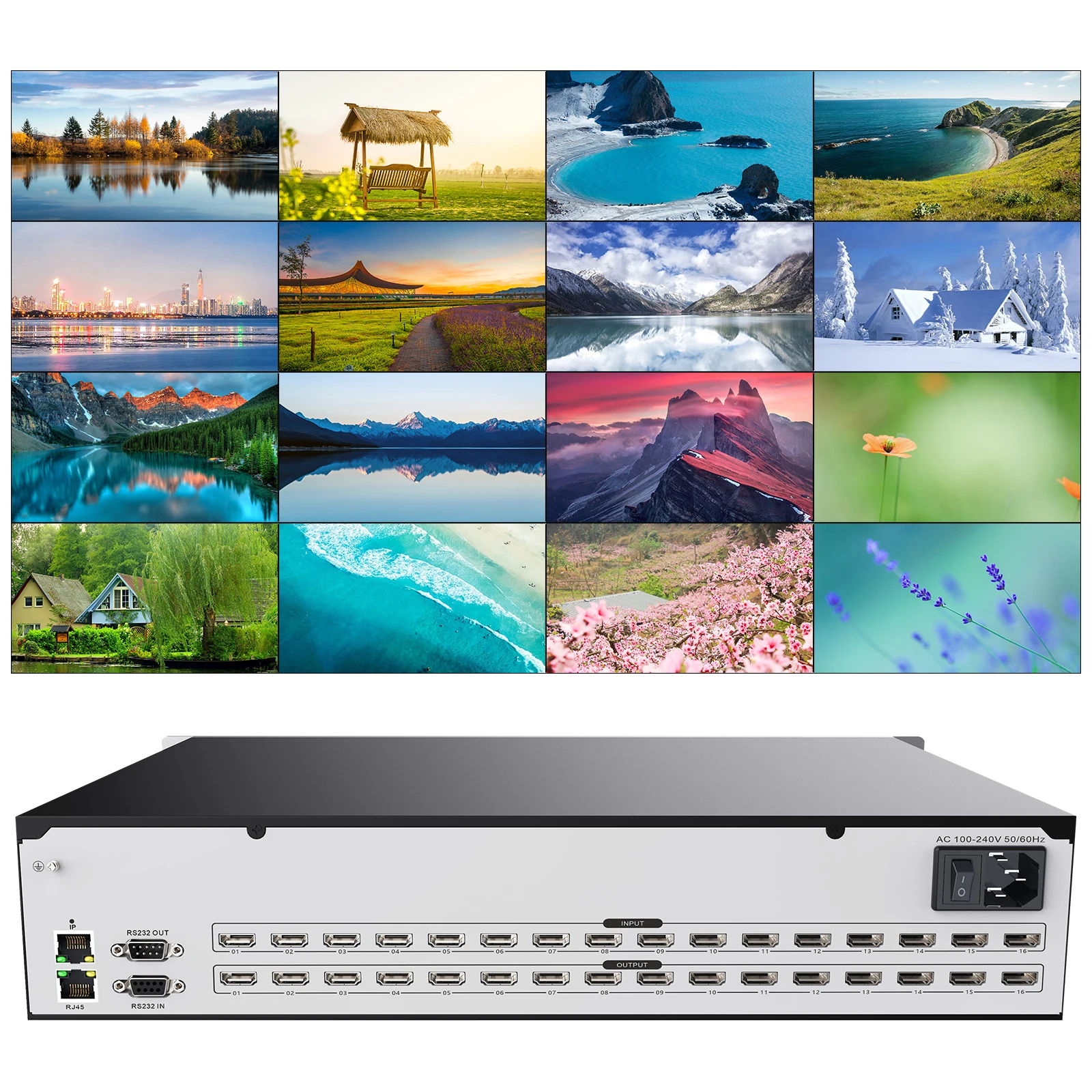 Ma Trận ChuyểN ĐổI HDMI 16X16 4K 30Hz 1080P120Hz Profesional Ma Trận Chuyển Đổi Splitter16 Trong 16 Ra HDCP Blu-ray 3D WEB/Bảng Điều Khiển/Từ Xa Tiếp
