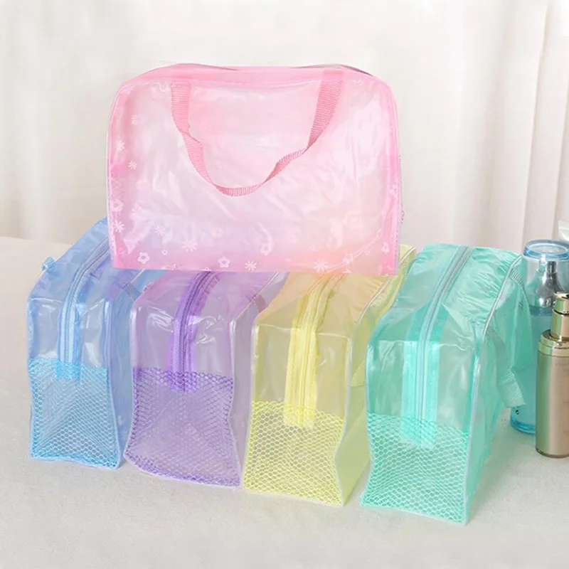 Nhựa PVC Du Lịch Trong Suốt Trường Hợp Quần Áo Đồ Vệ Sinh Túi Bảo Quản Hộp Hành Lý Khăn Vali Túi Dây Kéo Đựng Mỹ Phẩm Nhà Tổ Chức Túi