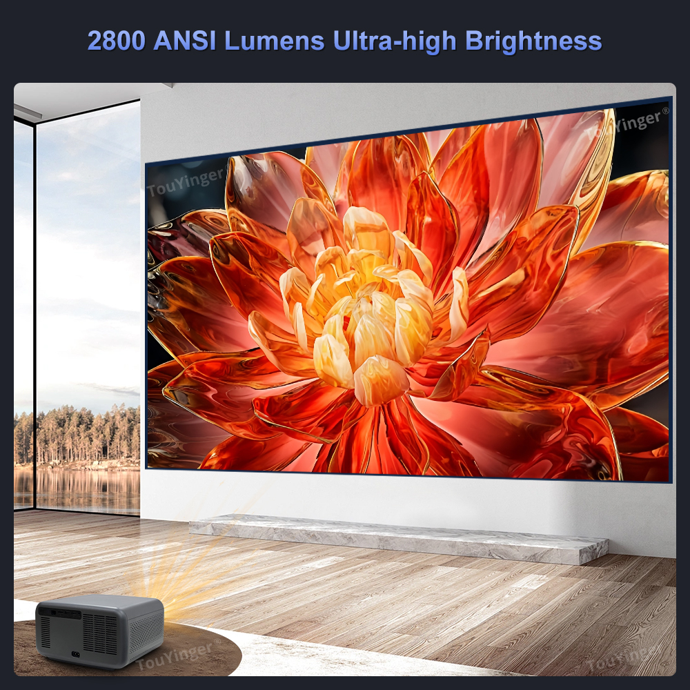 Touyinger Q12W pro 2800ANSI Full HD 4K Pantalla dual Wifi Bluetooth Proyector de cine en casa inteligente