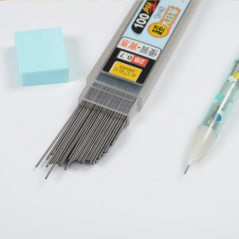 100 Cái/hộp Cơ Bút Chì 0.5Mm/0.7Mm 2B Bút Chì Cần Tự Động Ruột Bút Chì Đổ Lại Trường Nghệ Thuật Phác Thảo vẽ Vật Dụng