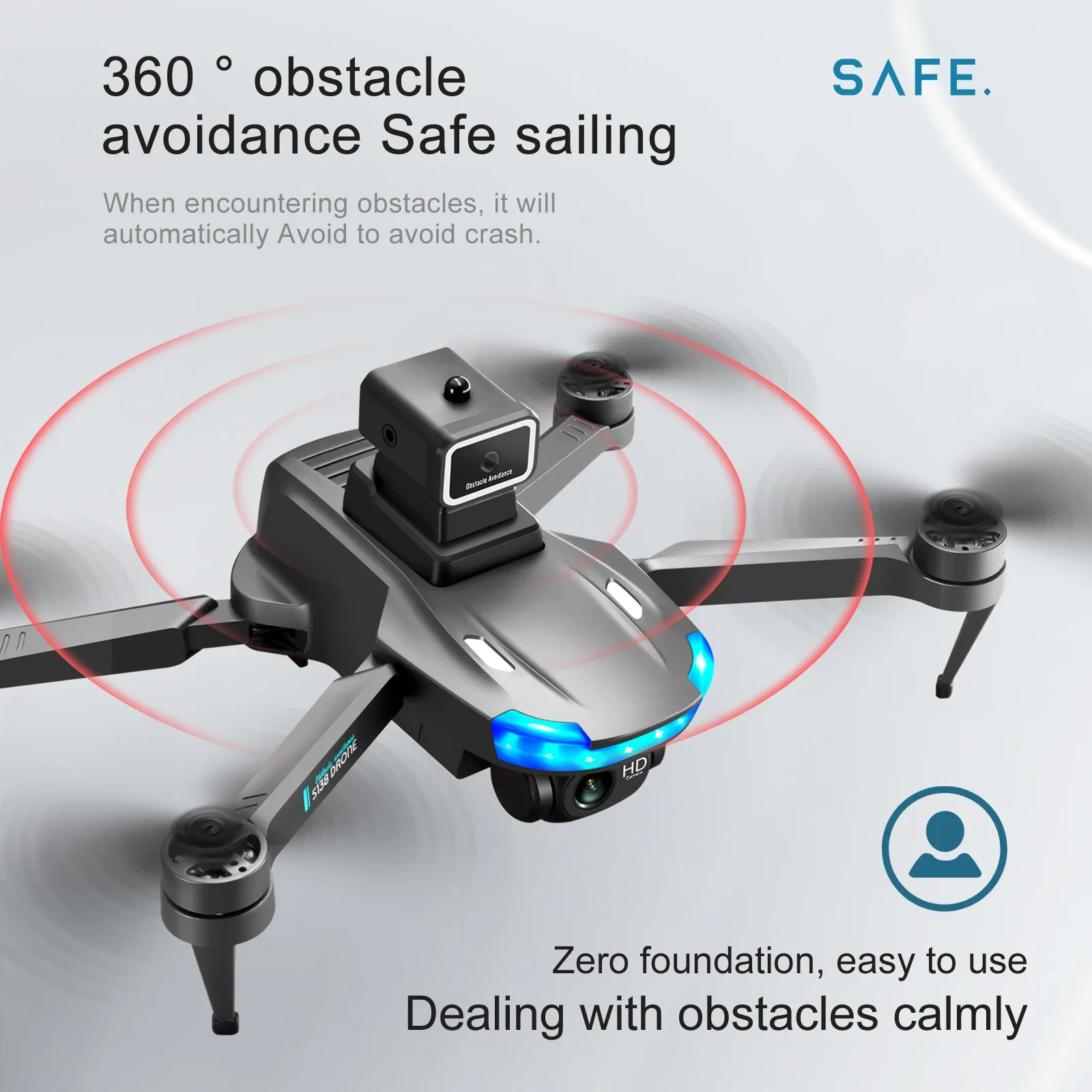 S138 GPS Dron 4K Câmera Dupla Profissional 5G Wifi FPV 360 °   Evitar obstáculos dobrável Quadcopter RC Drone Bateria dupla brinquedos para presente