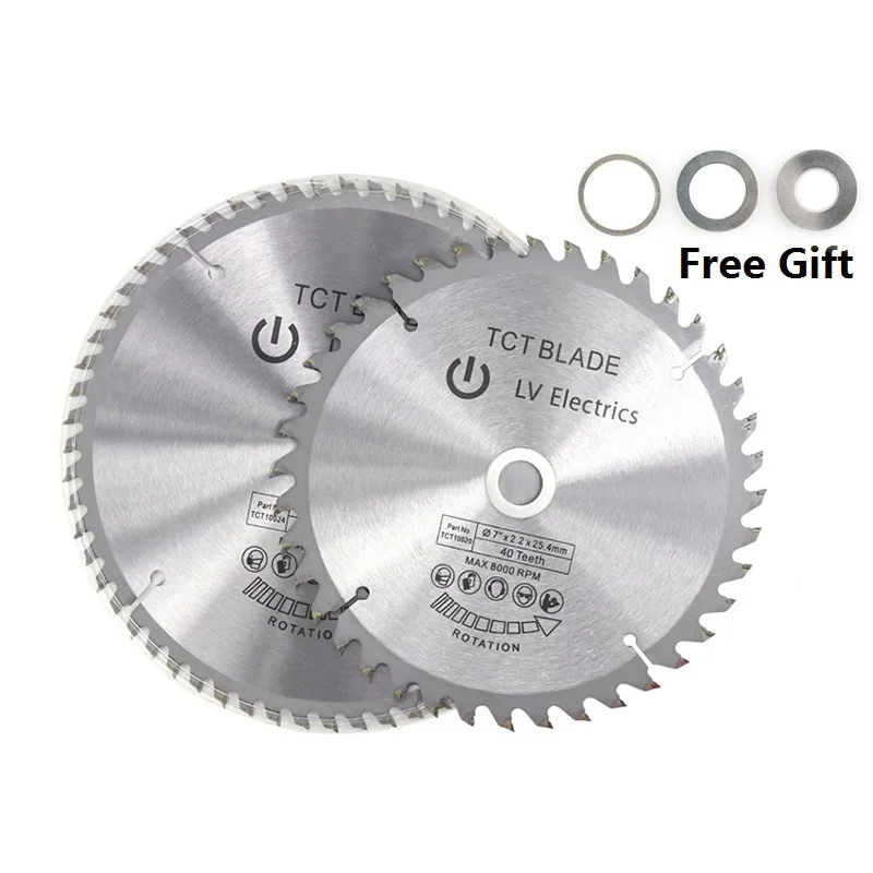 Hoja de sierra para carpintería TCT, disco de corte circular multifuncional de 4/6/7/8 pulgadas 30T/40T/60T para cortar herramientas de corte de madera, 1 Uds.
