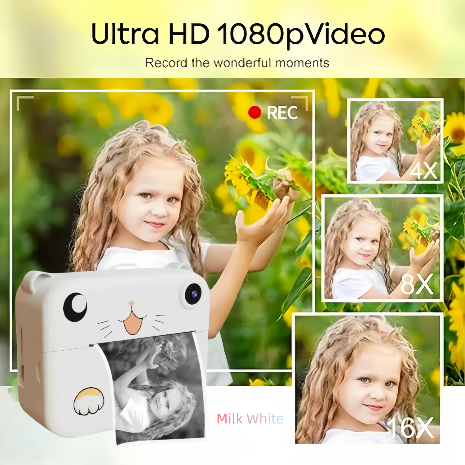 Digitale Kinderkamera für Fotografie, Mini-Drucker, tragbar, Thermo-Sofortdruck, Foto-Kinderkamera, 1080P HD, 2,4 Zoll, Spielzeuggeschenke