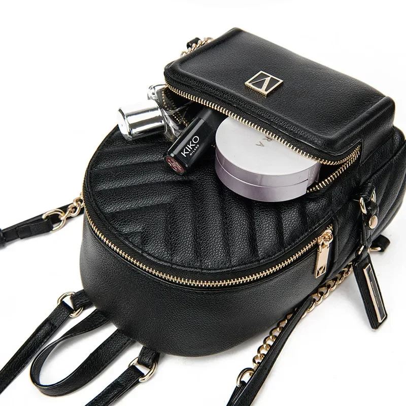 Mulheres meninas senhoras mochila pequena viagem escola bolsa de ombro mochila de couro do plutônio