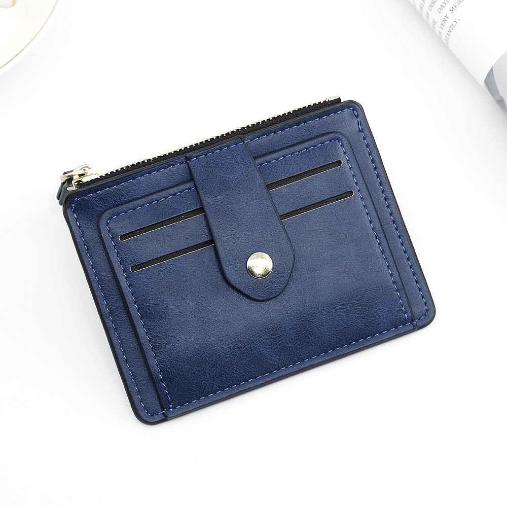 Tarjetero ultrafino de cuero PU multifuncional para mujer, tarjetero para tarjetas bancarias versión coreana, monedero, nueva moda