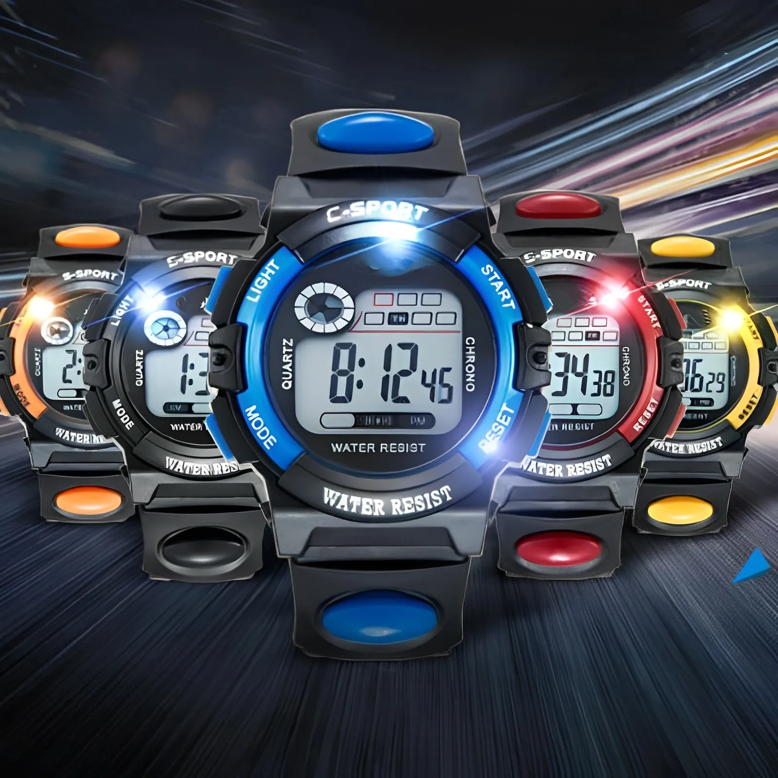 นาฬิกาอิเล็กทรอนิกส์สําหรับชายหญิงเด็ก Luminous Dial กีฬาทหารนาฬิกาสําหรับเด็กกันน้ํา Multi-Function นาฬิกาดิจิตอล