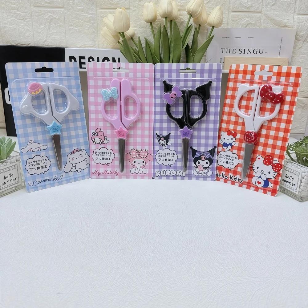 Sanrio Kids Fun Safety Scissors Cute Cartoon Designs for Child Crafting DIY Paper Art Projects Creative Learning Activity Gift