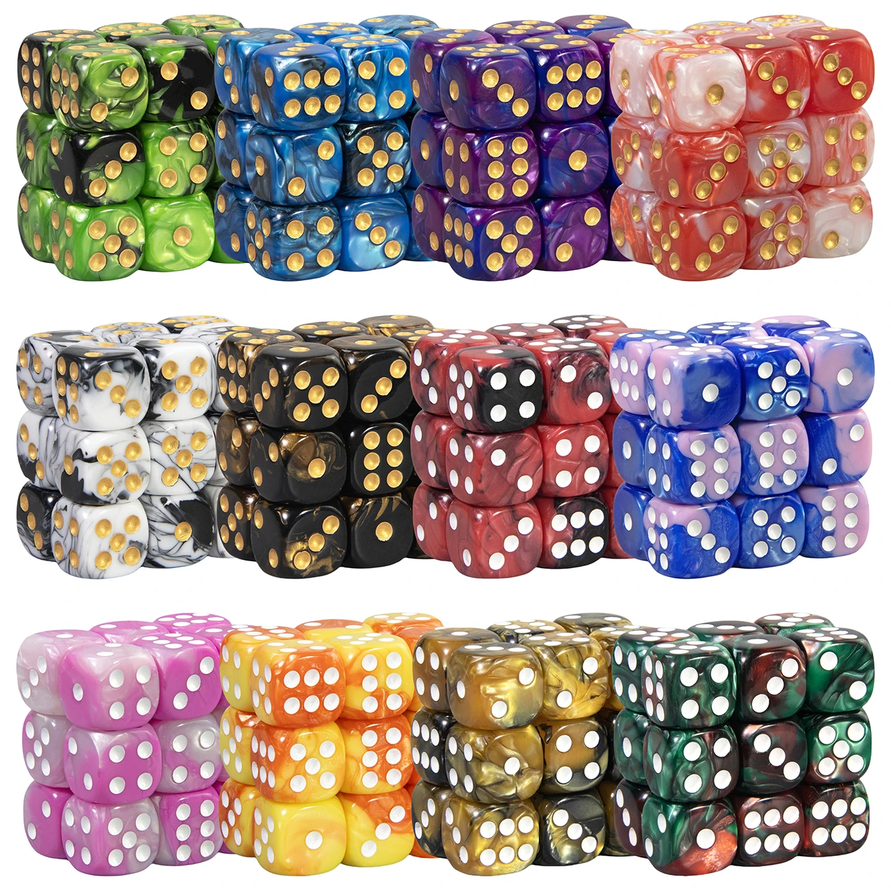 Dados acrílicos d6 de 16mm, 6 lados, cubo de duas cores, canto redondo, dados de jogo para festa em clube, dnd, rpg, jogo de tabuleiro, bar, acessórios de mesa