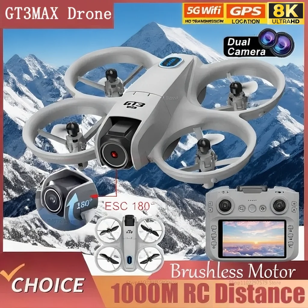 2025 novo mini drone gt3 max gps 5g profissional hd fotografia aérea 8k câmeras motores sem escova fpv controle remoto quadcopters