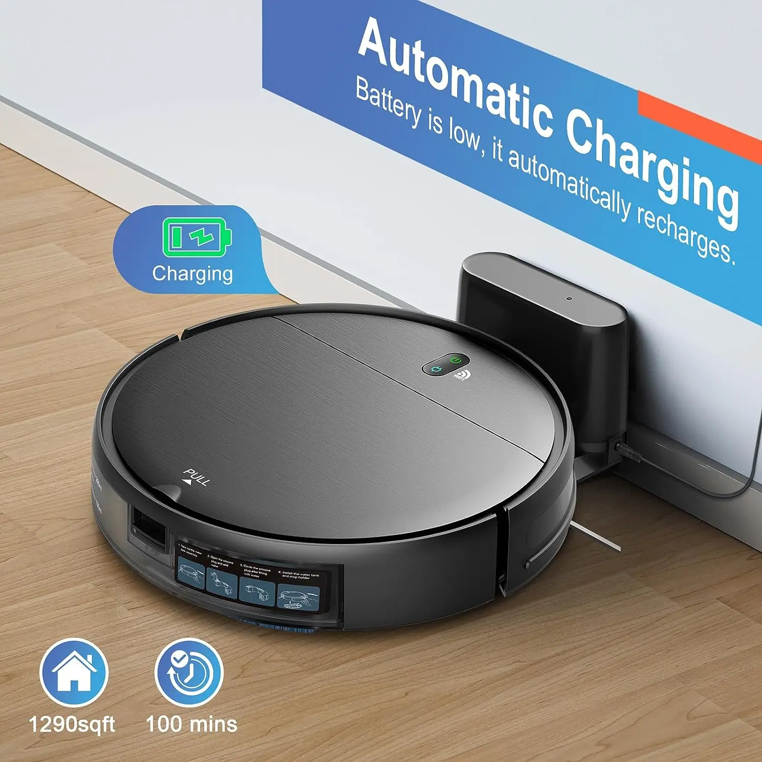 MAMNV-Robot aspirador BR151 para el hogar, máquina de limpieza inteligente para alfombras, pelo de mascotas, Wifi, aplicación Alexa, 6000Pa