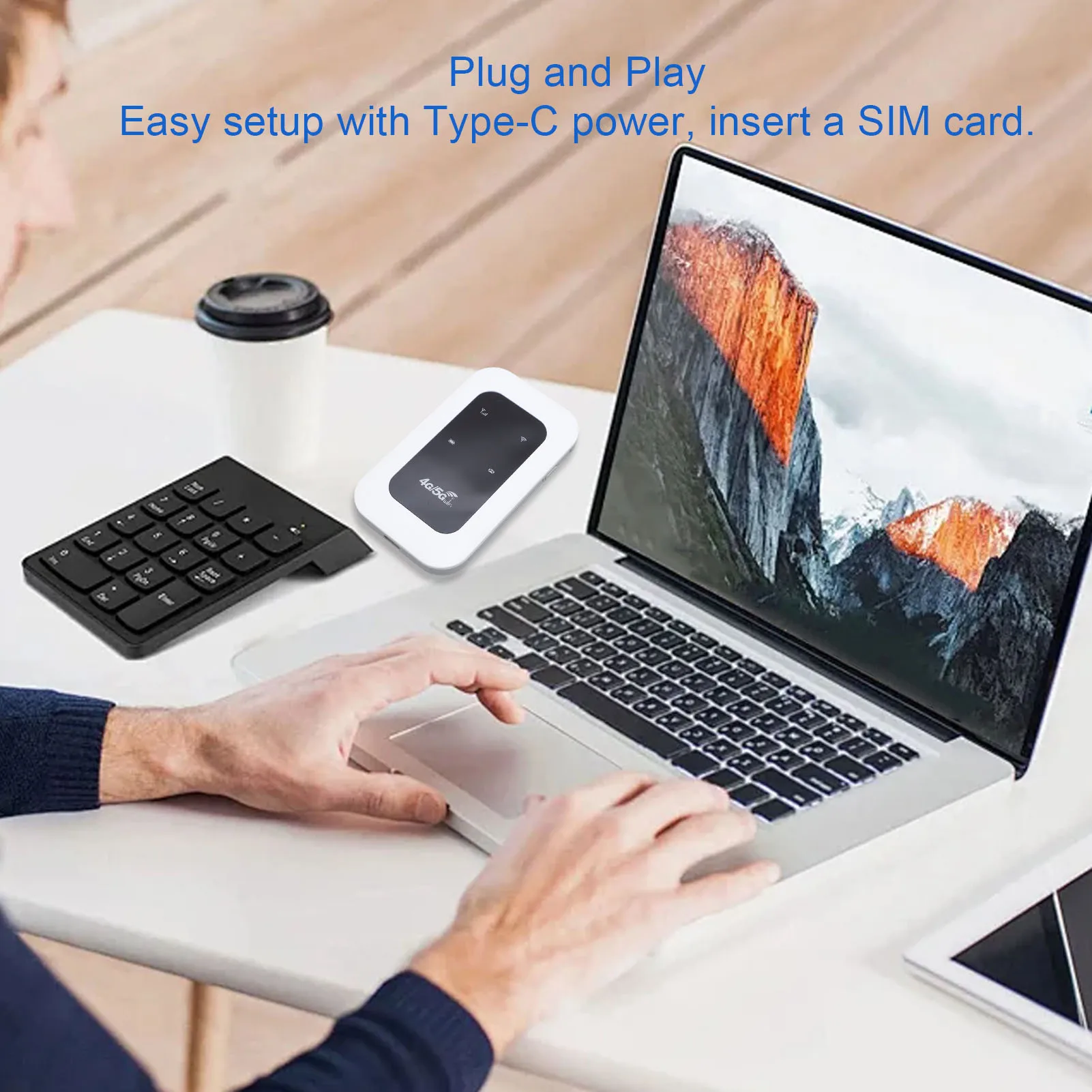 Travel 4G WiFi Mobile Hotspot Wide Compatibility Portable 4G WiFi Hotspot Device 300Mbps Long Battery Life for Campervan
