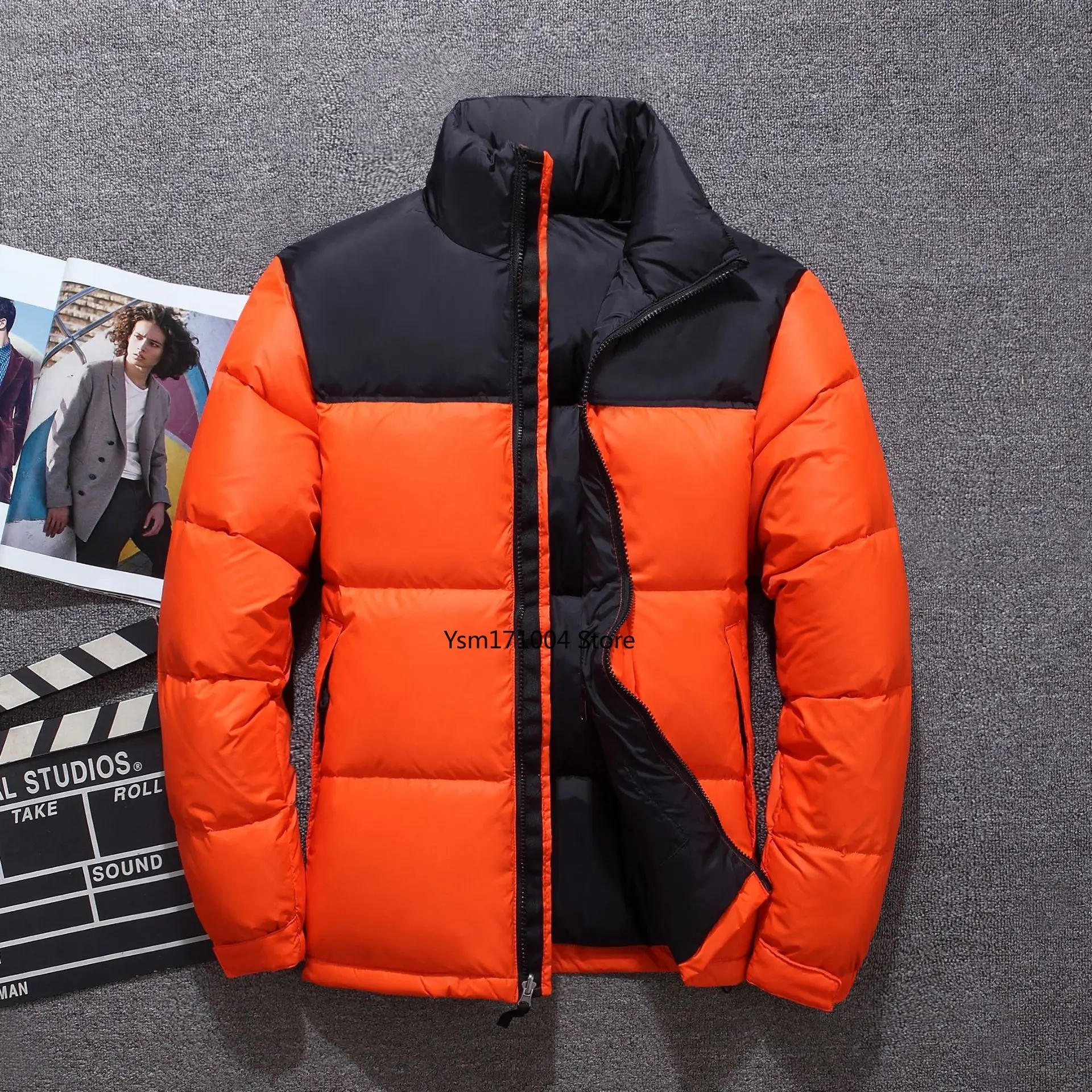 High Quality Winter Men's Down Jacket with White Duck Down Short Style 56%~60% Contrasting Color Insulation Men's Down Jacket