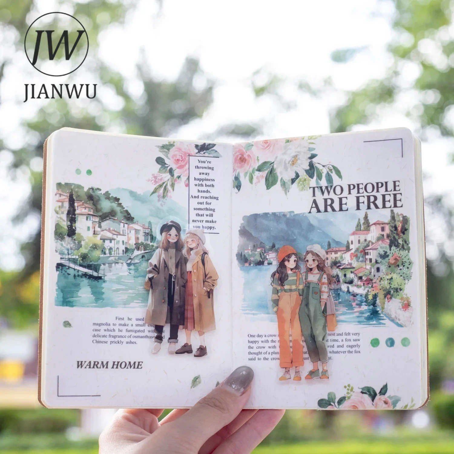 JIANWU 65mm*200cm 숲 시리즈 산책 빈티지 식물 조경 재료 콜라주 Washi 테이프 크리 에이 티브 DIY 저널 편지지