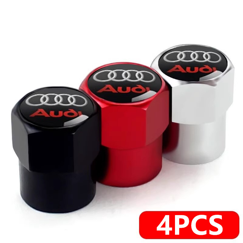 4 Uds. Tapas de vástago de válvula de neumático de rueda de Metal para Audi SLine A3 A4 A5 A6 A7 A8 Q2 Q3 Q5 Q7 Q8 S3 S4 S5 S6 S7 S8 RS3 RS4 RS5