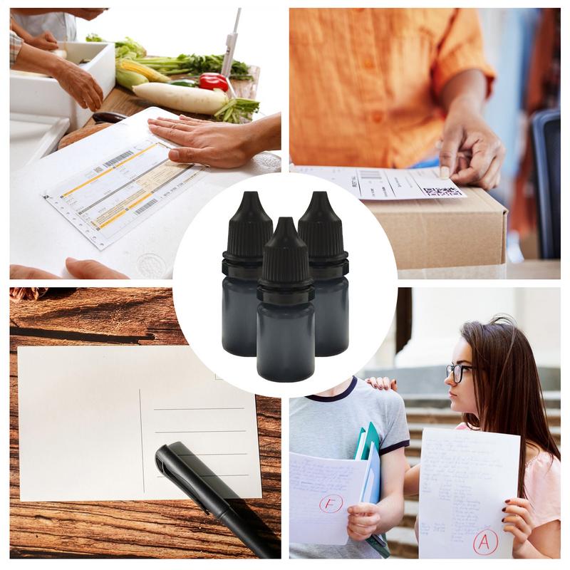 Eliminador de informações de recarga de tinta preta, tinta de substituição multiuso para carimbo, recarga de tinta, acessório prático de rolo de carimbo