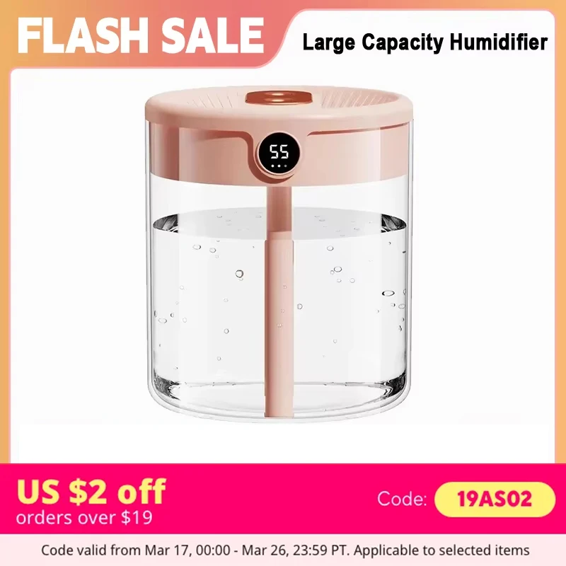 2L Humidifier Household Small Large Capacity Mute Bedroom Usb Office Desktop Portable Student Two Port Spray Water Supplement