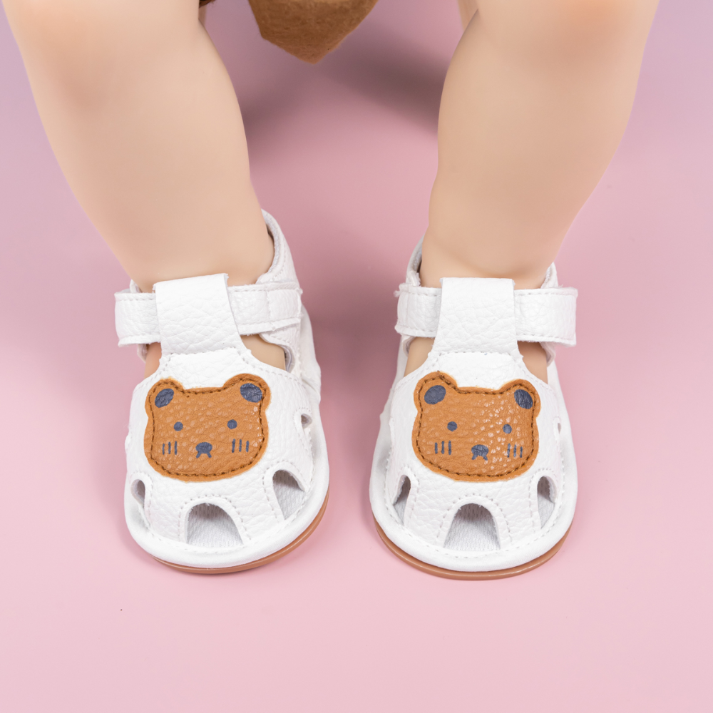Chaussures d'été pour bébés de 0 à 18 mois, semelle souple, antidérapantes, enveloppées de tête, Anti-collision, cent sandales, chaussures classiques ours
